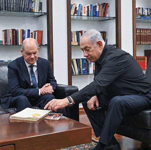 Prime Minister Netanyah with German Chancellor Olaf Scholz
